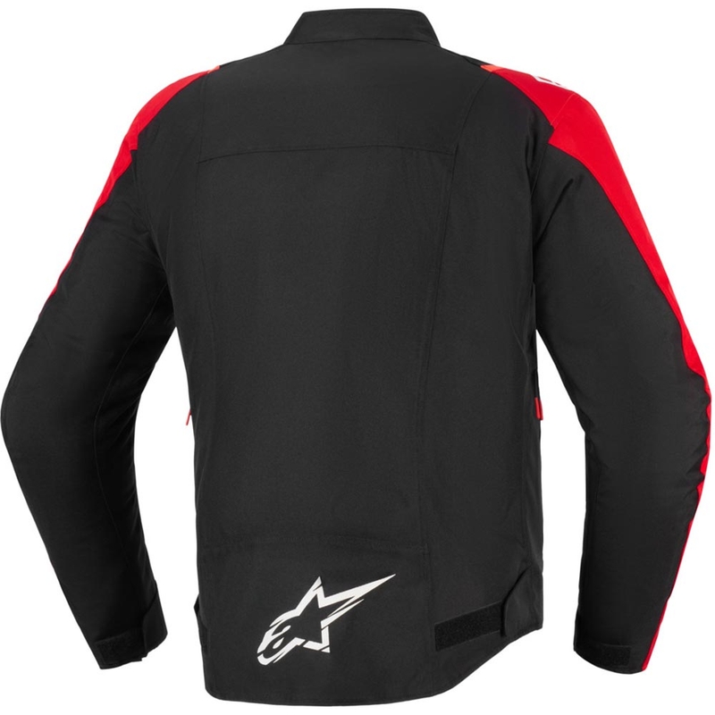 Chaqueta de moto impermeable Alpinestars T-SPS 2 en rojo, negro y blanco.