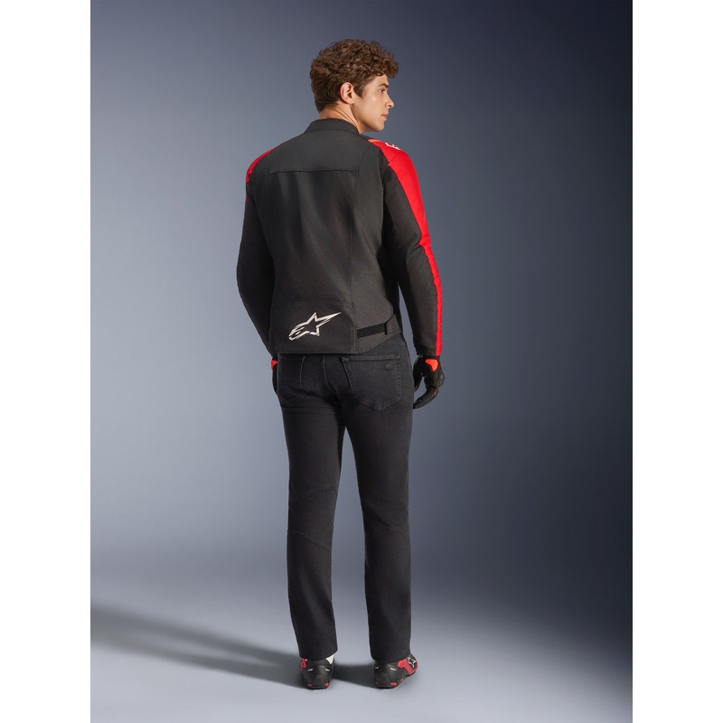 Chaqueta de moto impermeable Alpinestars T-SPS 2 en rojo, negro y blanco.