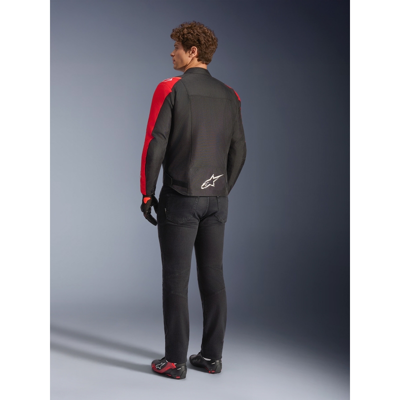 Chaqueta de moto impermeable Alpinestars T-SPS 2 en rojo, negro y blanco.