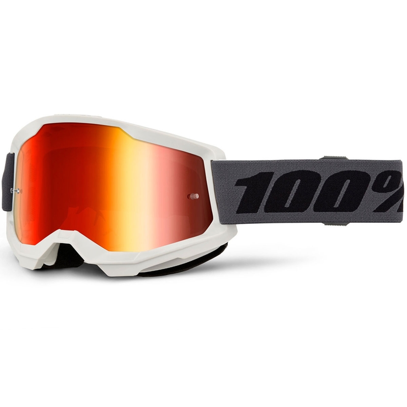 Gafas de motocross 100% STRATA 2 NUEVAS, color gris con plexiglás rojo.