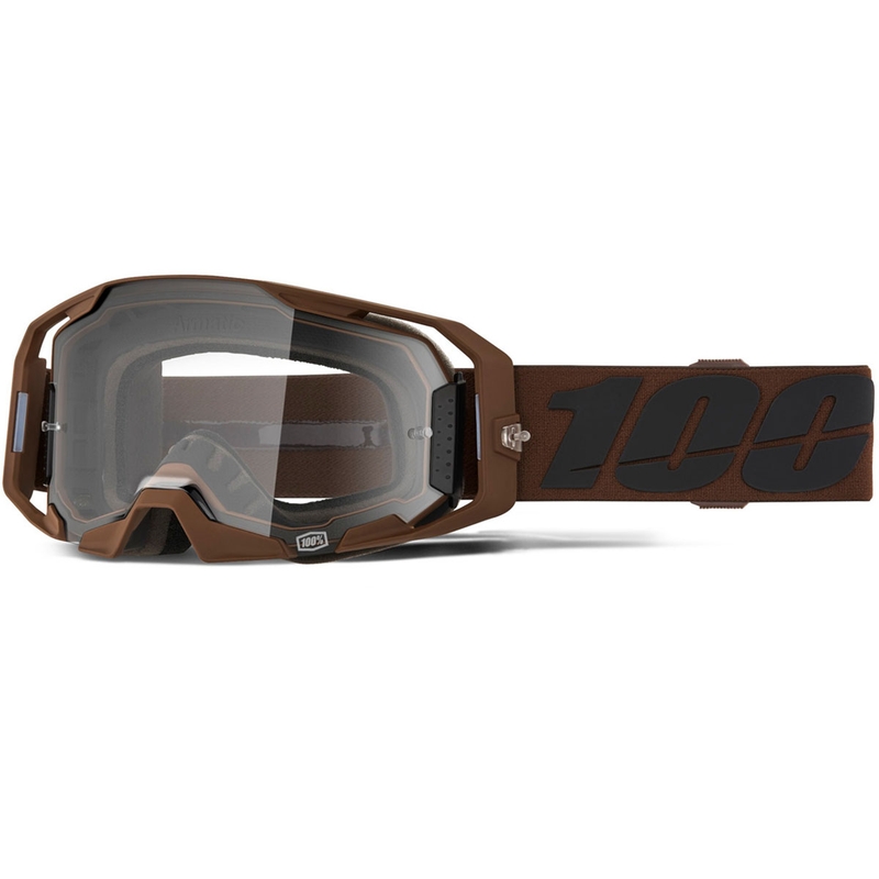 Gafas de motocross ARmatic Salcedo 100% con plexiglás transparente.