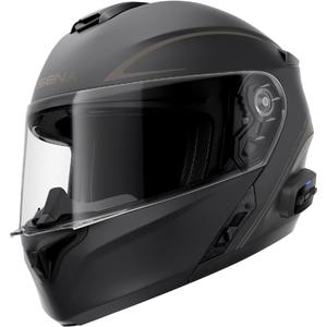 Casco de moto abatible con auriculares SENA Outrush R negro mate