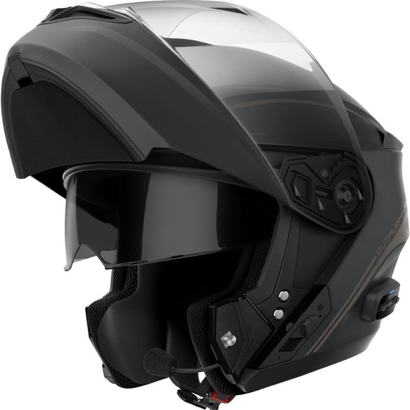 Casco de moto abatible con auriculares SENA Outrush R negro mate