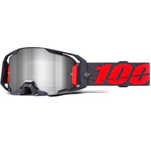 Gafas de motocross Toro 100% ARmatic con plexiglás plateado.