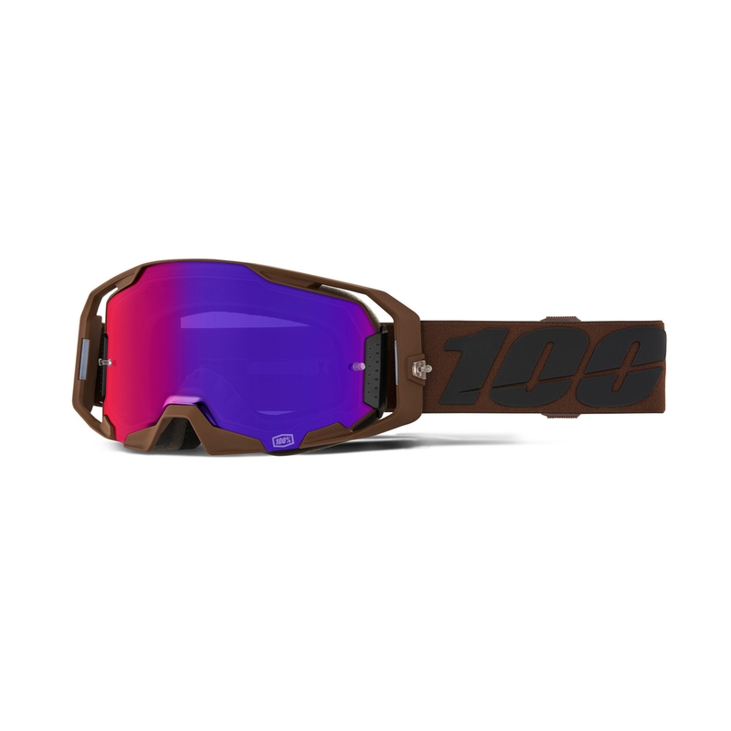 Gafas de motocross ARmatic Salcedo 100% con plexiglás morado.