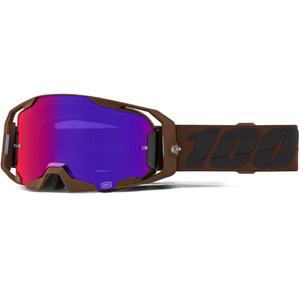 Gafas de motocross ARmatic Salcedo 100% con plexiglás morado.
