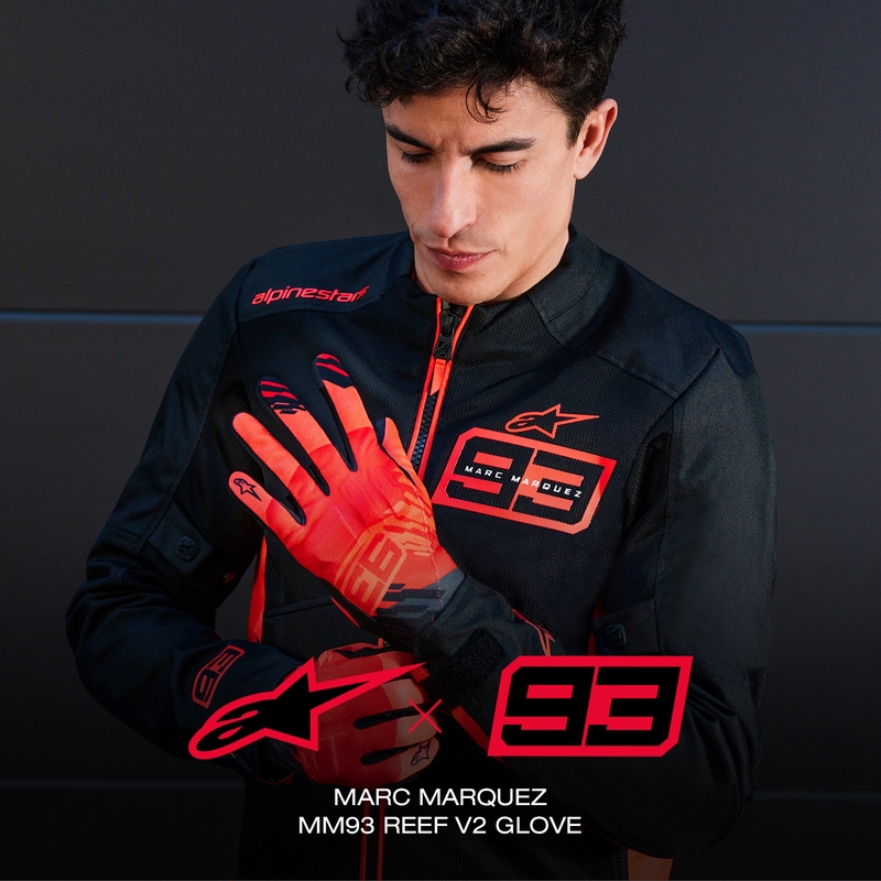 Guantes de moto Alpinestars Reef V2 MM93 Fluo Collection Rojo-Rojo-Negro