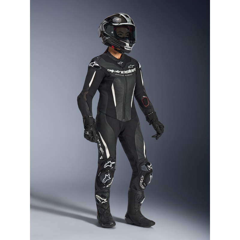 Mono de moto de cuero de una pieza para mujer Alpinestars Stella GP-R7, color negro.