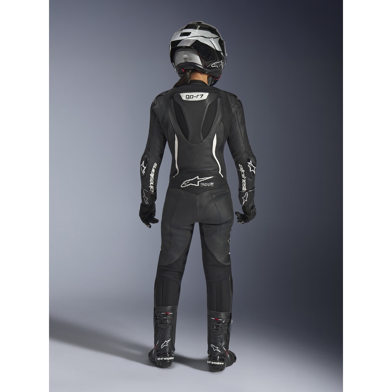 Mono de moto de cuero de una pieza para mujer Alpinestars Stella GP-R7, color negro.