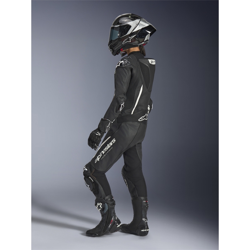 Mono de moto de cuero de una pieza para mujer Alpinestars Stella GP-R7, color negro.