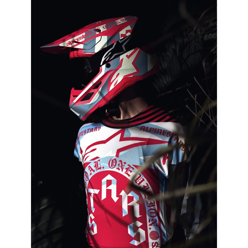 Casco de motocross Alpinestars Supertech S-M7 edición limitada Beast Coast gris-negro-naranja