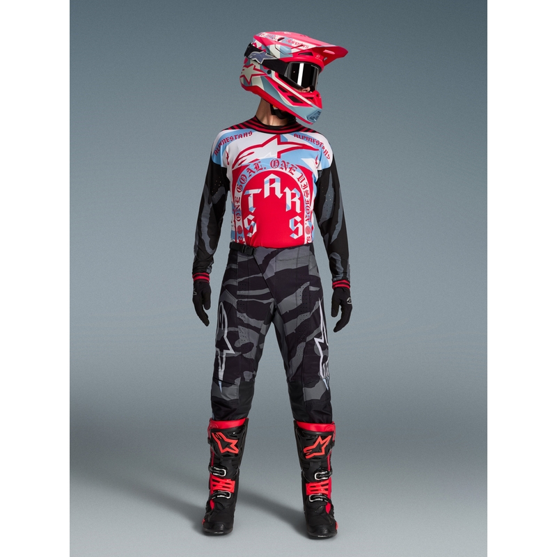 Camiseta de motocross Alpinestars Techstar edición limitada Beast Coast gris-negro-naranja