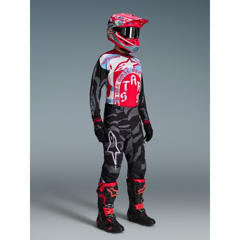 Camiseta de motocross Alpinestars Techstar edición limitada Beast Coast gris-negro-naranja