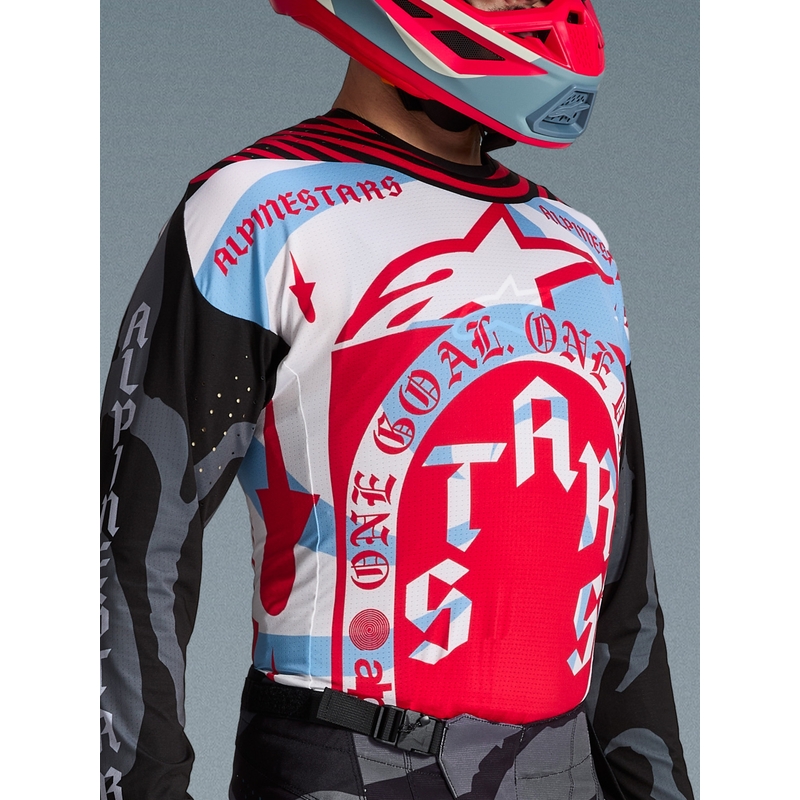 Camiseta de motocross Alpinestars Techstar edición limitada Beast Coast gris-negro-naranja