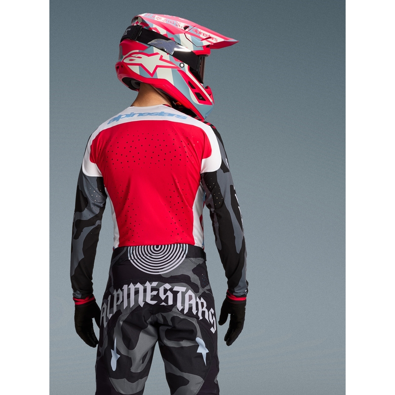 Camiseta de motocross Alpinestars Techstar edición limitada Beast Coast gris-negro-naranja
