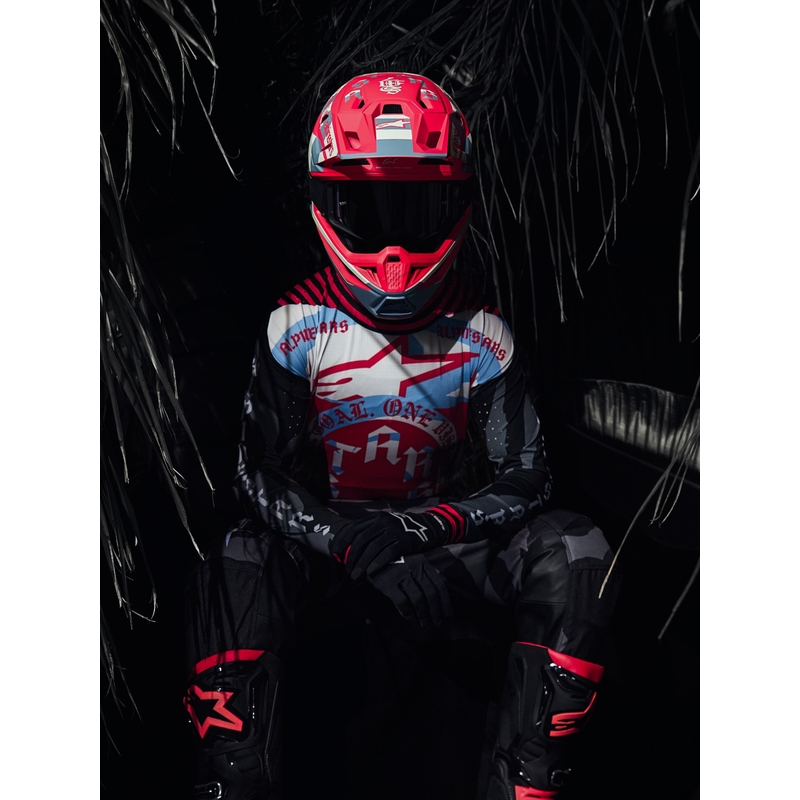 Camiseta de motocross Alpinestars Techstar edición limitada Beast Coast gris-negro-naranja