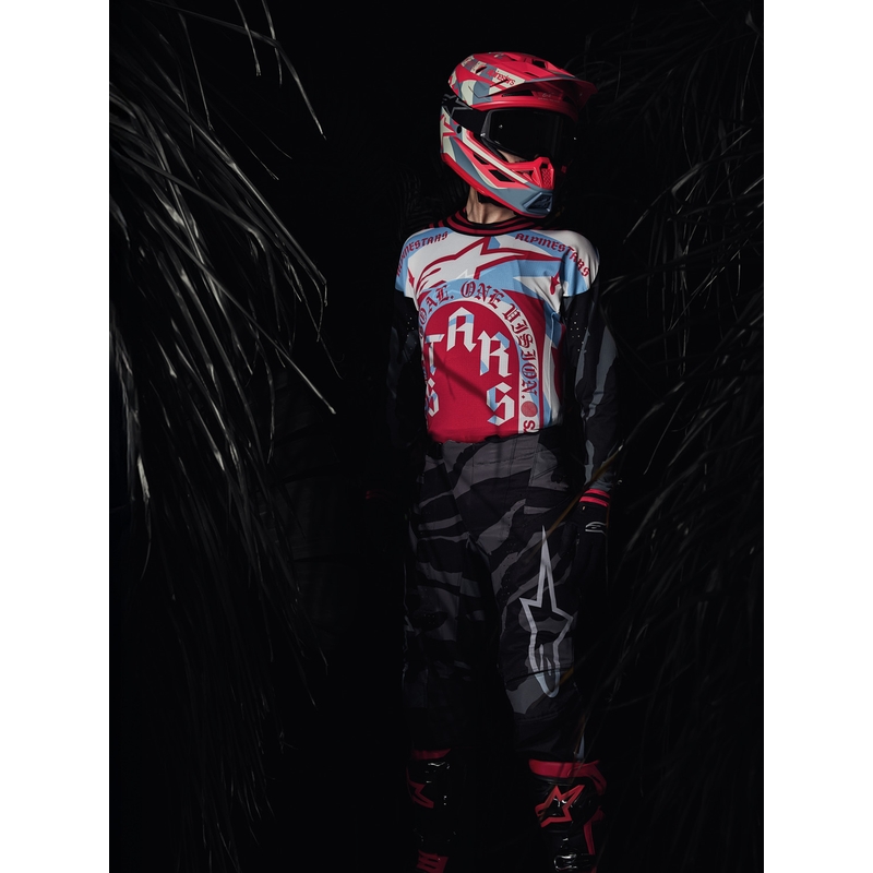 Camiseta de motocross Alpinestars Techstar edición limitada Beast Coast gris-negro-naranja