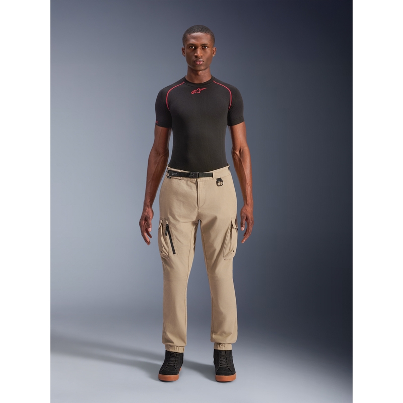 Pantalones cargo para moto Alpinestars Flex-AST, color beige claro.
