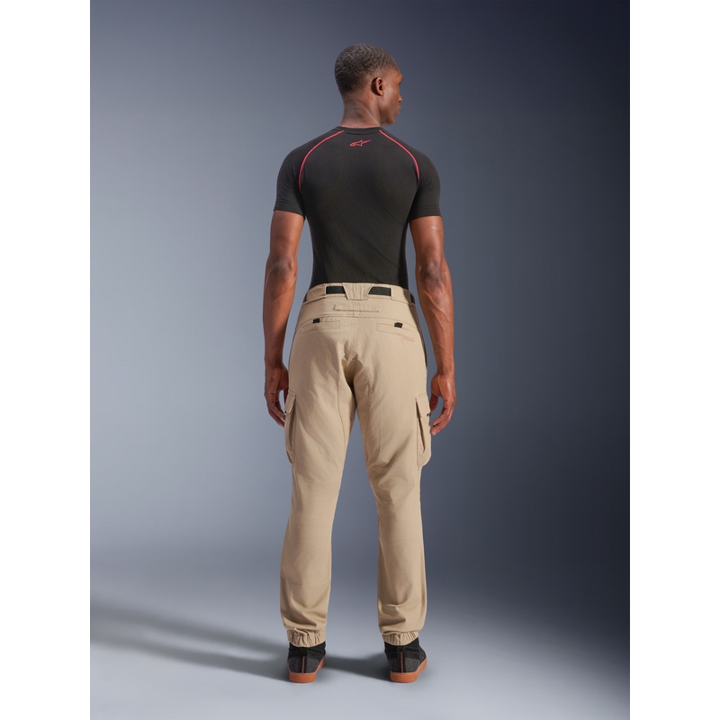 Pantalones cargo para moto Alpinestars Flex-AST, color beige claro.
