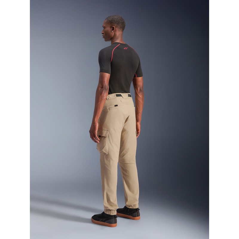 Pantalones cargo para moto Alpinestars Flex-AST, color beige claro.