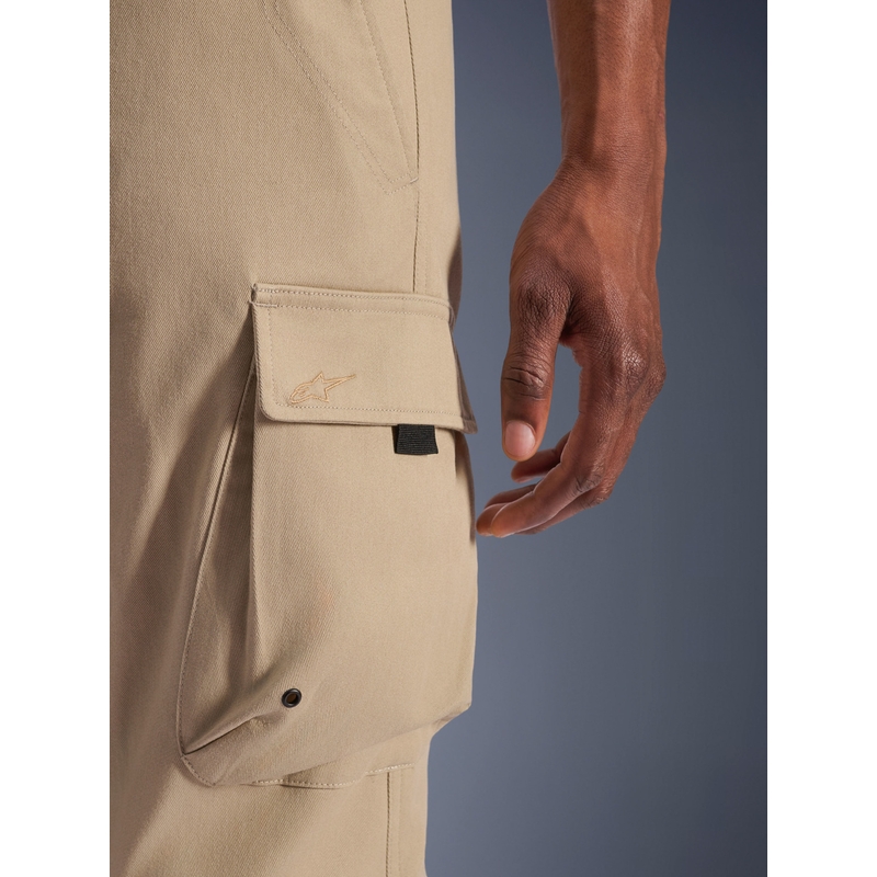Pantalones cargo para moto Alpinestars Flex-AST, color beige claro.