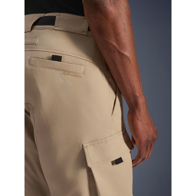 Pantalones cargo para moto Alpinestars Flex-AST, color beige claro.