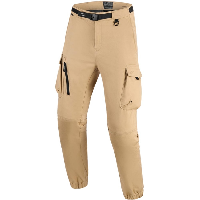Pantalones cargo para moto Alpinestars Flex-AST, color beige claro.