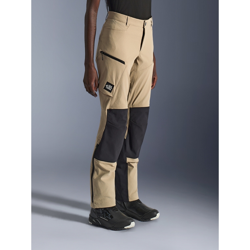Pantalones de moto Alpinestars Stella Explore AST para mujer, color marrón claro-negro.