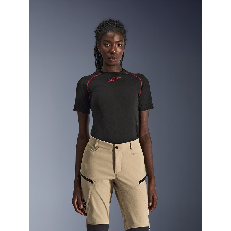 Pantalones de moto Alpinestars Stella Explore AST para mujer, color marrón claro-negro.