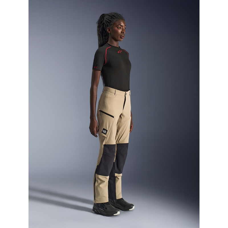 Pantalones de moto Alpinestars Stella Explore AST para mujer, color marrón claro-negro.