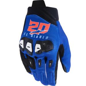 Guantes de moto Alpinestars SP X 1 FQ20, colección azul-negro-rojo flúor