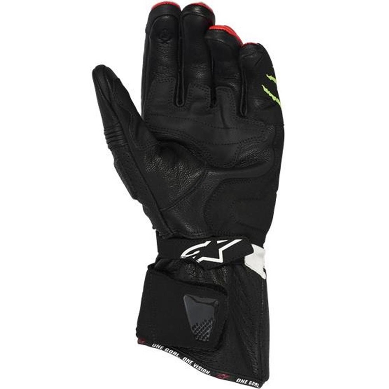 Guantes de moto Alpinestars SP-3 FQ20, colección en negro, rojo flúor y blanco.