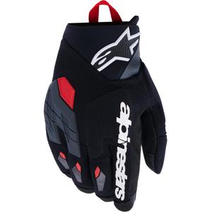 Guantes de moto Alpinestars Durack gris oscuro-rojo