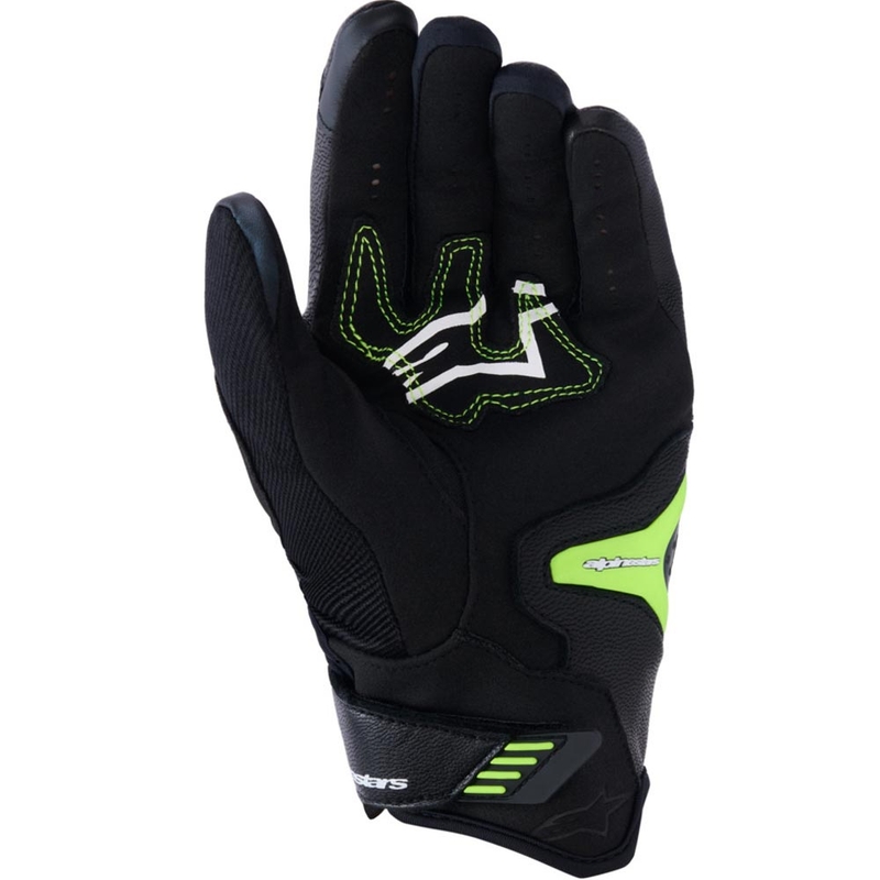 Guantes de moto Alpinestars SP-R PRO, color negro y amarillo flúor.