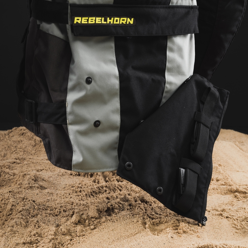 Chaqueta de moto Rebelhorn Patrol gris-negro-amarillo fluo