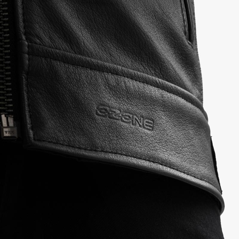 Chaqueta de moto de cuero Ozone Colt negra