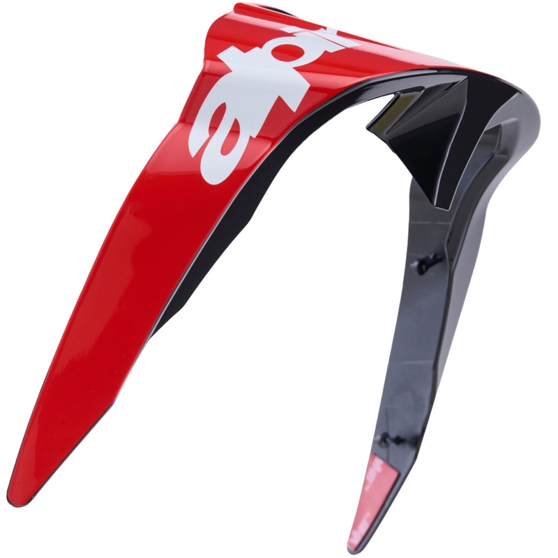 Spoiler aerodinámico para cascos de moto Alpinestars Supertech R10 Arius de perfil estándar, color rojo flúor-rojo-blanco.