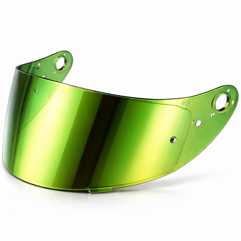 Visera para cascos de moto Cassida Orbit con preparación Pinlock REVO verde espejo