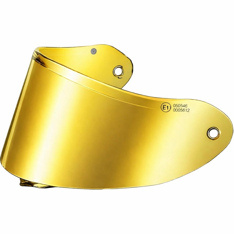 Visera para cascos de motocicleta ZED XD1 con preparación para lámina FogCity, color oro espejo.