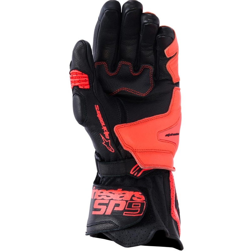 Guantes de moto Alpinestars SP-9 negro-rojo flúor