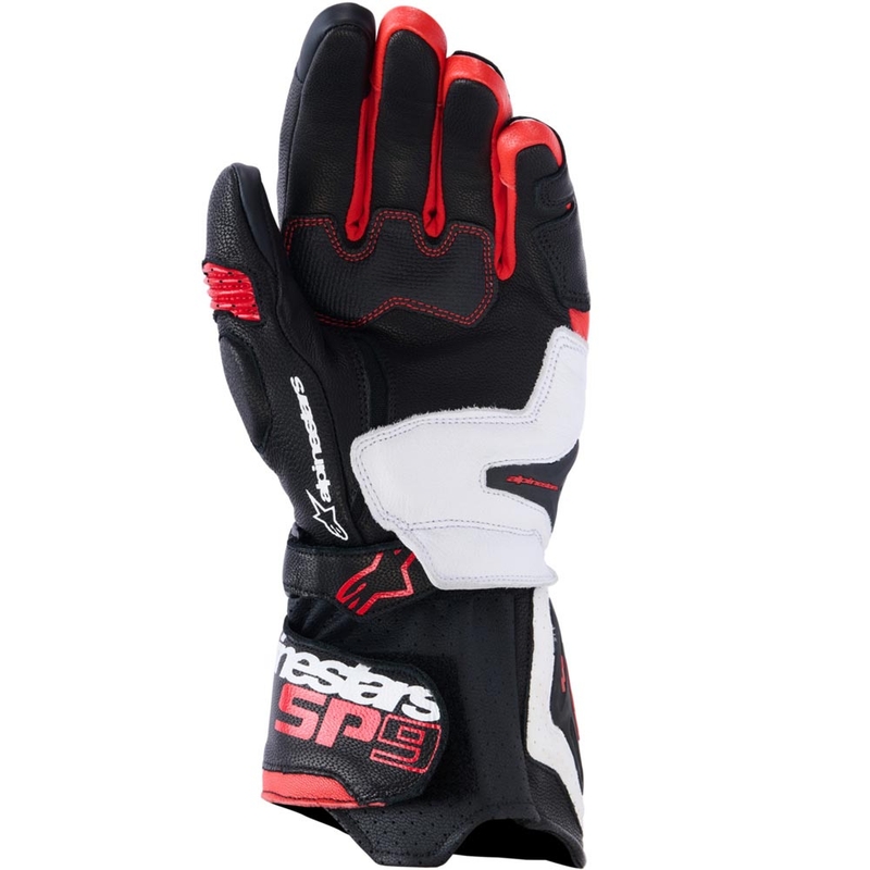 Guantes de moto Alpinestars SP-9 negros-blancos-rojos