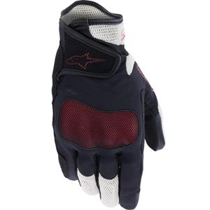 Guantes de moto Alpinestars Stella Mogress Airflow para mujer, color beige, negro y rosa.