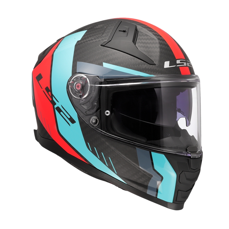 Casco integral de motocicleta LS2 FF811 Vector II C Grid rojo-turquesa - II. calidad
