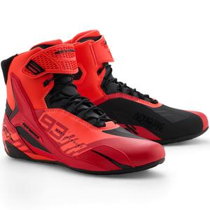 Botas de moto Alpinestars Faster-4 MM93, colección flúor, rojo-rojo-negro