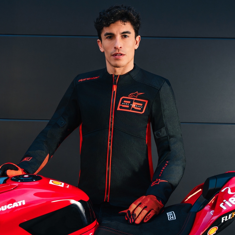 Chaqueta de moto Alpinestars C-1 AIR MM93, colección flúor, rojo-rojo-negro