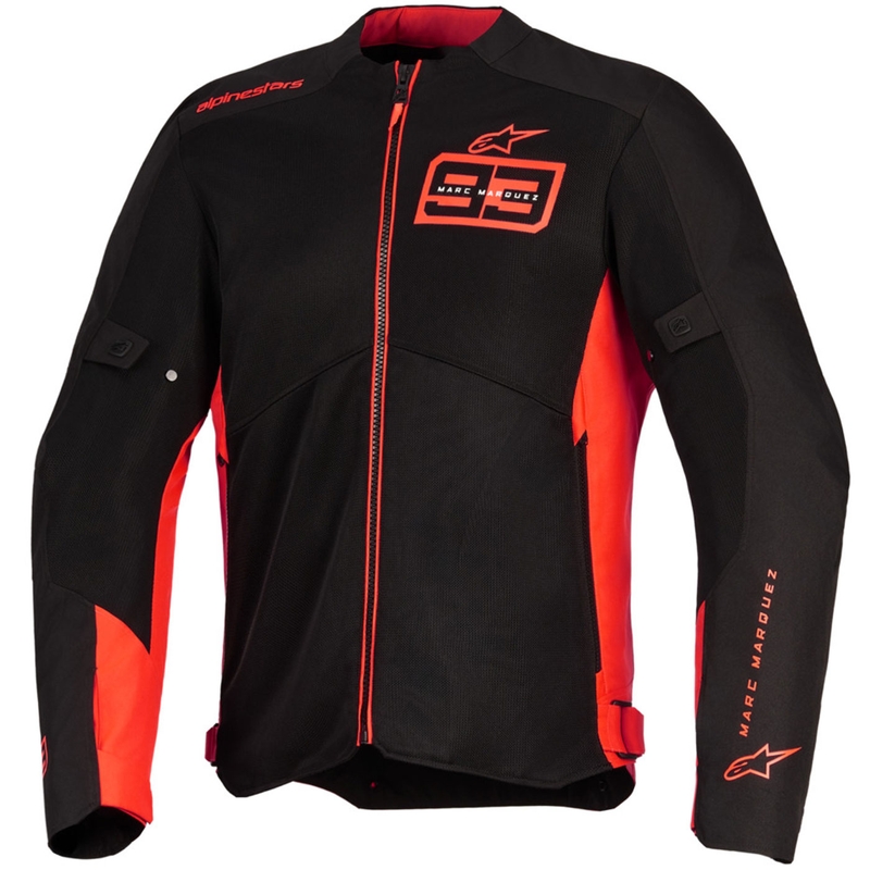 Chaqueta de moto Alpinestars C-1 AIR MM93, colección flúor, rojo-rojo-negro