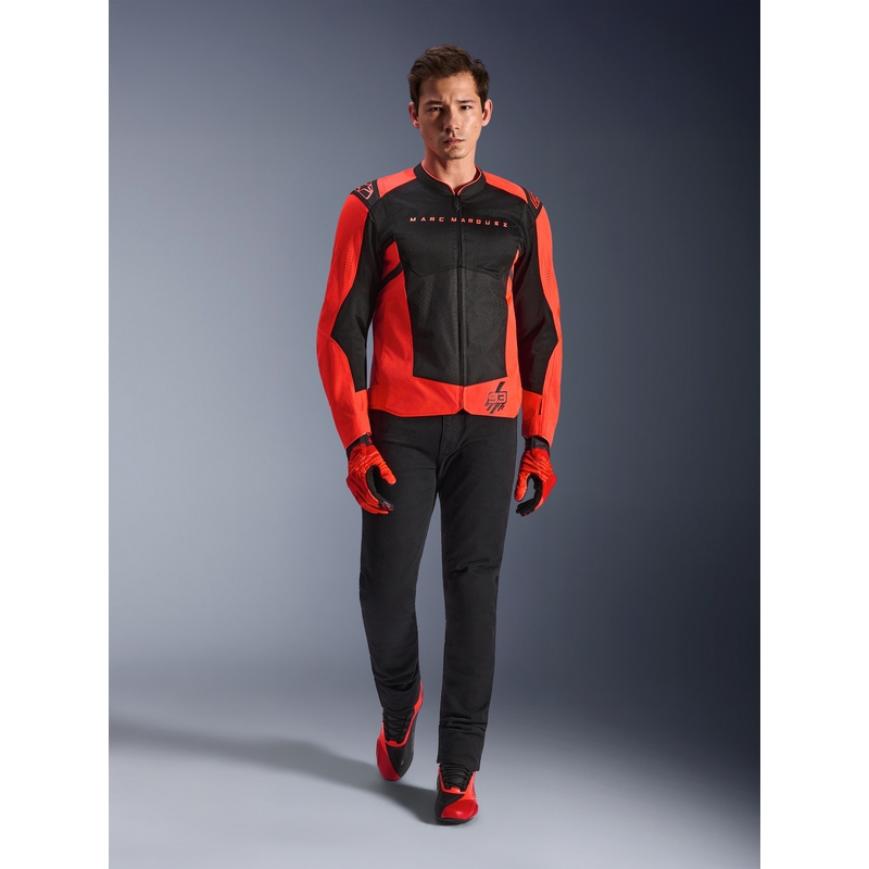 Chaqueta de moto Alpinestars T-SPS Air V2 MM93, colección flúor, rojo-negro