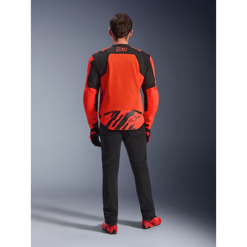 Chaqueta de moto Alpinestars T-SPS Air V2 MM93, colección flúor, rojo-negro
