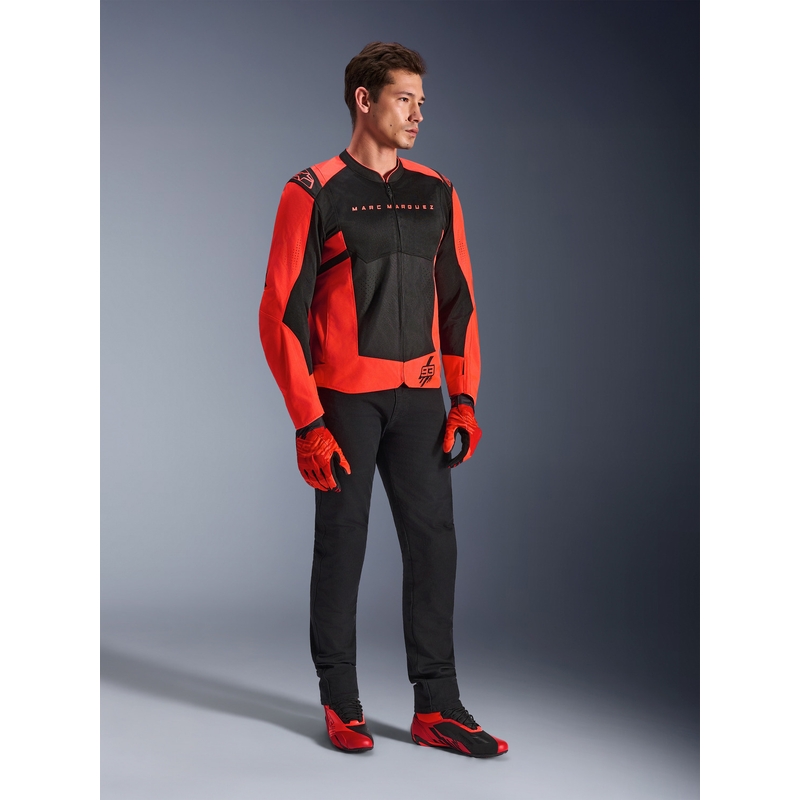 Chaqueta de moto Alpinestars T-SPS Air V2 MM93, colección flúor, rojo-negro