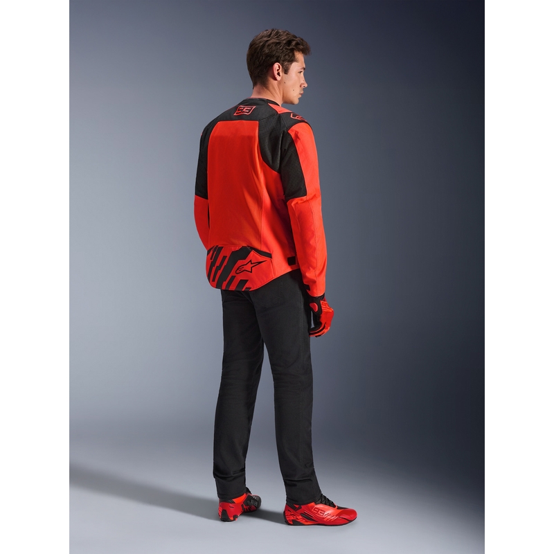 Chaqueta de moto Alpinestars T-SPS Air V2 MM93, colección flúor, rojo-negro